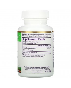 Paradise Herbs, Бакопа, 60 вегетарианских капсул